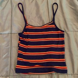 Striped summer cropped tank top